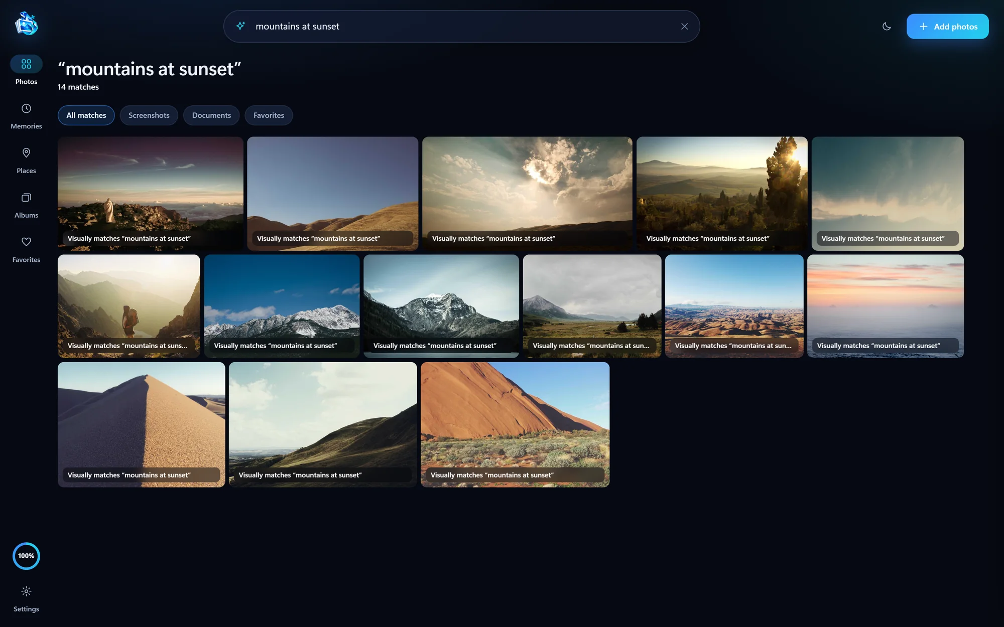 Candidra search results for “mountains at sunset”